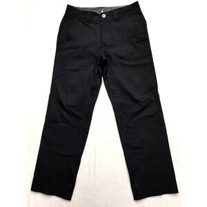 LULULEMON ABC Pants Men 32x28 Black Pin Stripe 5 Pocket Stretch Chino Jeans